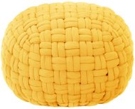 Sedací puf pletený hořčicově žlutý 50 × 35 cm bavlna - Sedací polštář