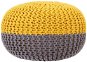 Hand-knitted seating pouf anthracite-mustard 50x35 cm cotton - Pillow Seat