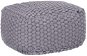 Hand-knitted seating pouf grey 50 × 50 × 30 cm cotton - Pillow Seat