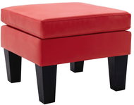 Podnožka červená umělá kůže - Footstool
