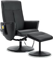 Masážní křeslo s podnožkou černé umělá kůže - Massage Chair