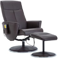 Masážní křeslo s podnožkou hnědé umělá kůže - Massage Chair