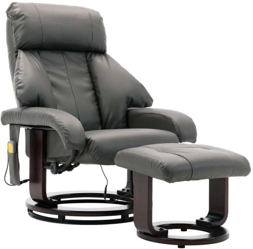 Masážní polohovací TV křeslo šedé umělá kůže - Massage Chair - Main image