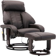 Masážní polohovací TV křeslo hnědé umělá kůže - Massage Chair
