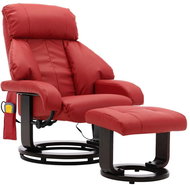 Masážní polohovací TV křeslo červené umělá kůže - Massage Chair