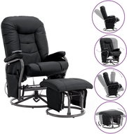 Masážní polohovací křeslo s podnožkou černé umělá kůže - Massage Chair