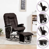 Masážní polohovací křeslo s podnožkou hnědé umělá kůže - Massage Chair