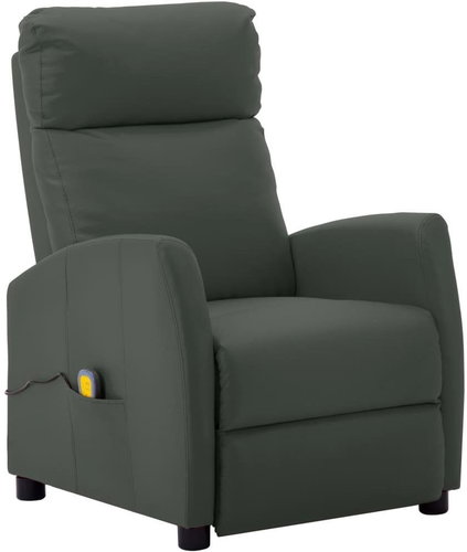 Masážní polohovací křeslo šedé umělá kůže - Massage Chair - Main image