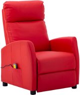 Masážní polohovací křeslo červené umělá kůže - Massage Chair