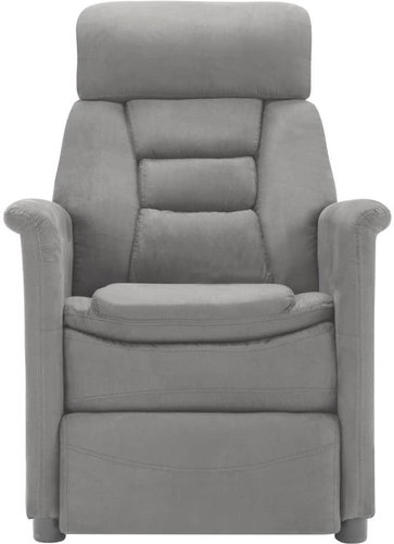 Masážní křeslo světle šedé umělá broušená kůže - Massage Chair - Main image