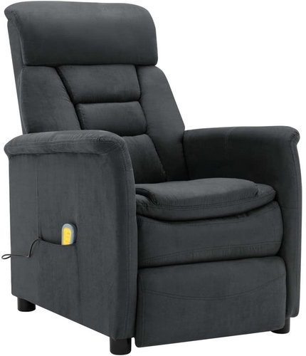 Masážní křeslo tmavě šedé umělá broušená kůže - Massage Chair - Main image