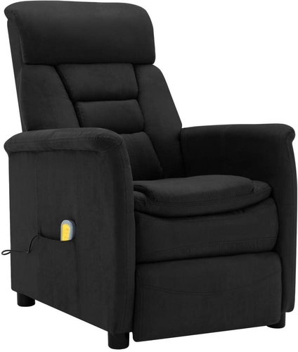 Masážní polohovací křeslo černé umělá broušená kůže - Massage Chair - Main image