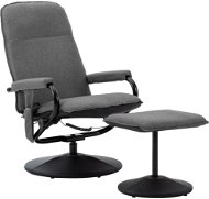 Masážní polohovací křeslo s podnožkou světle šedé textil - Massage Chair