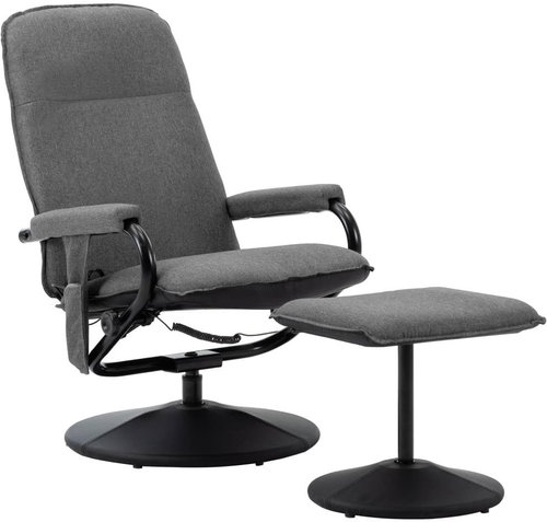 Masážní polohovací křeslo s podnožkou světle šedé textil - Massage Chair - Main image