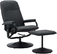 Masážní polohovací křeslo s podnožkou tmavě šedé textil - Massage Chair