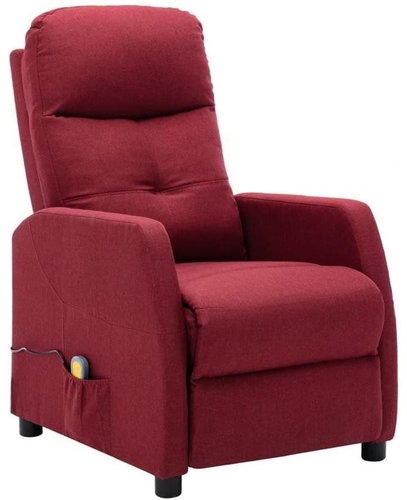 Elektrické masážní polohovací křeslo vínové textil - Massage Chair - Main image