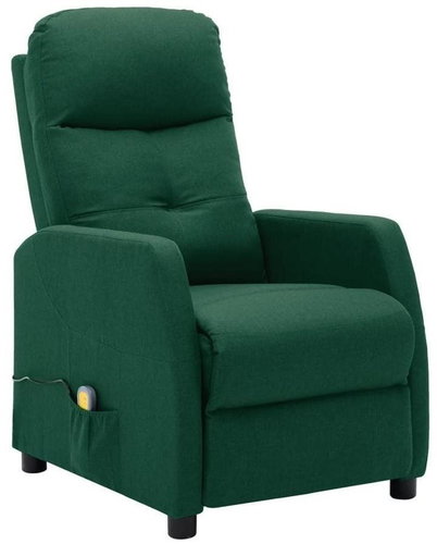 Elektrické masážní polohovací křeslo tmavě zelené textil - Massage Chair - Main image