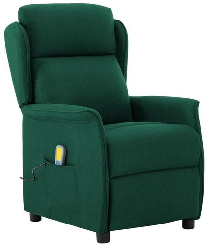 Elektrické masážní polohovací křeslo tmavě zelené textil - Massage Chair - Main image