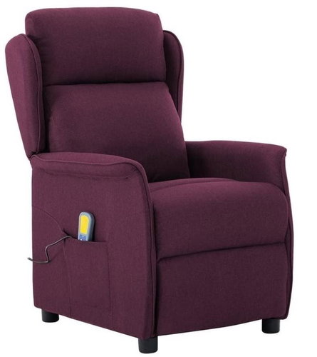 Elektrické masážní polohovací křeslo fialové textil - Massage Chair - Main image