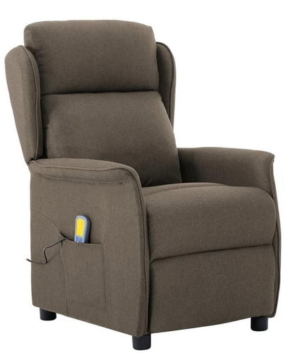 Elektrické masážní polohovací křeslo taupe textil - Massage Chair - Main image