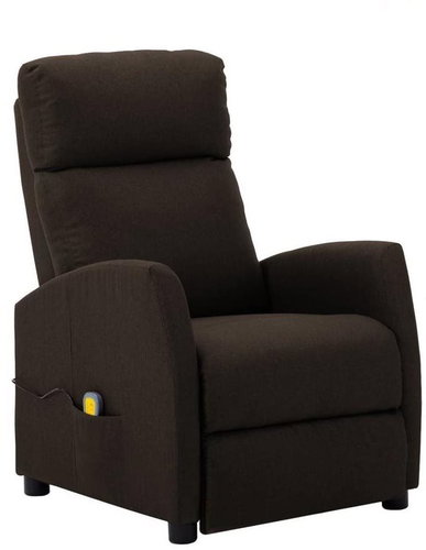 Elektrické masážní polohovací křeslo tmavě hnědé textil - Massage Chair - Main image