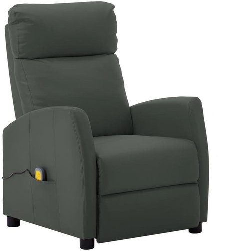 Elektrické masážní polohovací křeslo šedé umělá kůže - Massage Chair - Main image