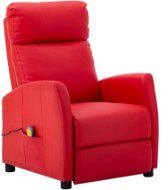 Elektrické masážní polohovací křeslo červené umělá kůže - Massage Chair
