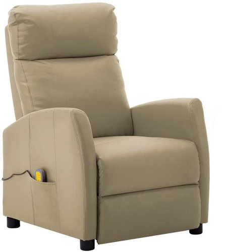 Elektrické masážní polohovací křeslo cappuccino umělá kůže - Massage Chair - Main image
