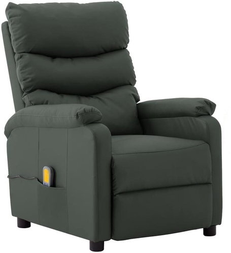 Elektrické masážní polohovací křeslo šedé umělá kůže - Massage Chair - Main image