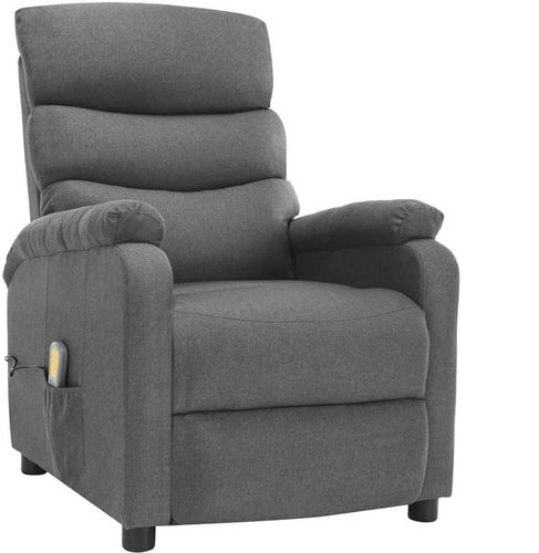 Elektrické masážní polohovací křeslo světle šedé textil - Massage Chair - Main image