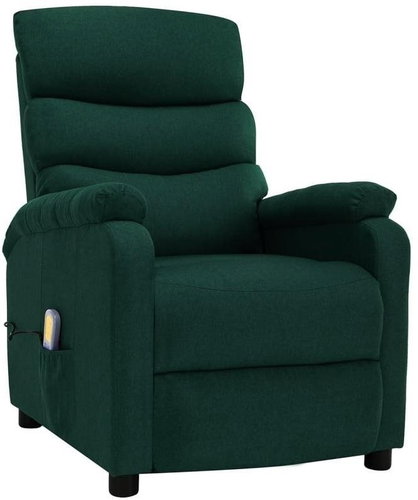 Elektrické masážní polohovací křeslo tmavě zelené textil - Massage Chair - Main image