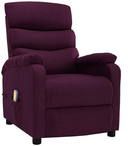 Elektrické masážní polohovací křeslo fialové textil - Massage Chair - Main image