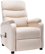 Elektrické masážní polohovací křeslo krémové textil - Massage Chair