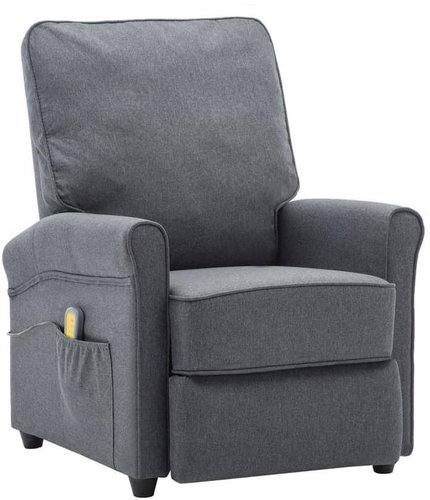 Elektrické masážní polohovací křeslo tmavě šedé textil - Massage Chair - Main image