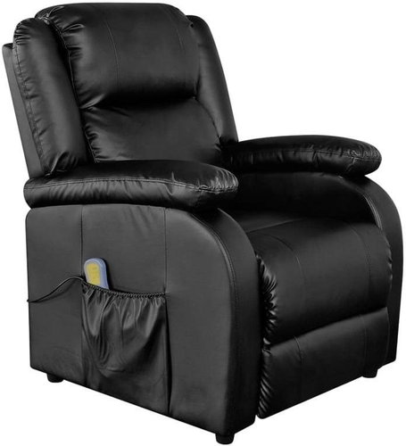 Elektrické masážní křeslo černé umělá kůže - Massage Chair - Main image