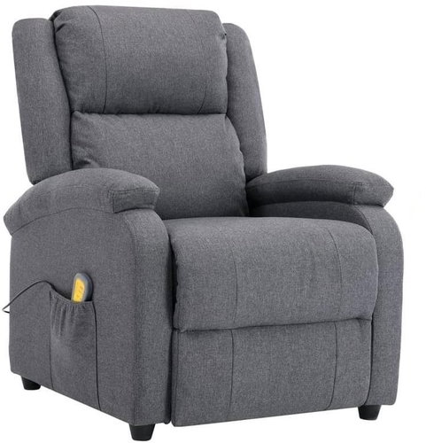 Elektrické masážní polohovací křeslo tmavě šedé textil - Massage Chair - Main image