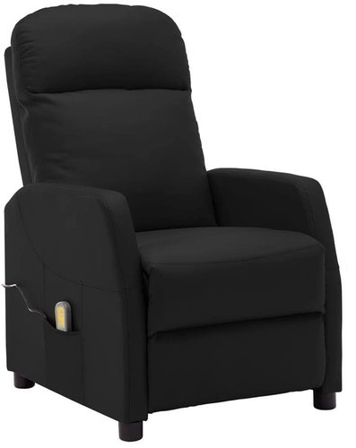 Elektrické masážní polohovací křeslo černé umělá kůže - Massage Chair - Main image