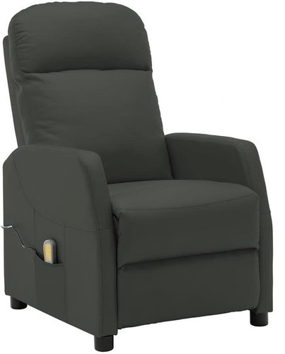 Elektrické masážní polohovací křeslo antracitové umělá kůže - Massage Chair - Main image