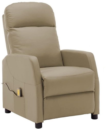 Elektrické masážní polohovací křeslo cappuccino umělá kůže - Massage Chair - Main image