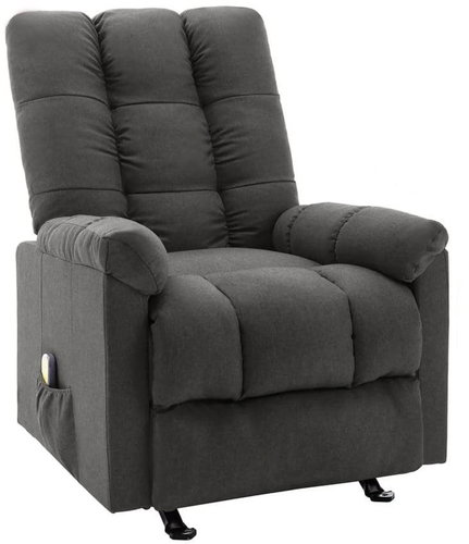 Elektrické masážní polohovací křeslo tmavě šedé textil - Massage Chair - Main image