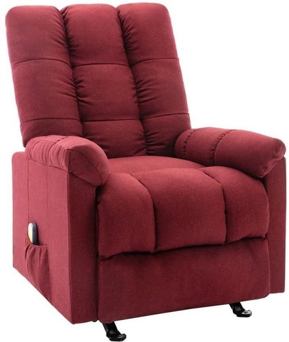 Elektrické masážní polohovací křeslo vínové textil - Massage Chair - Main image