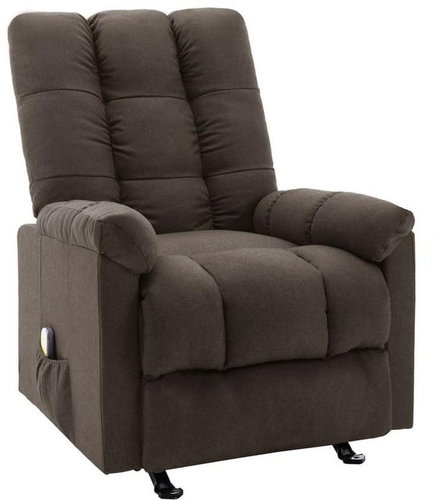 Elektrické masážní polohovací křeslo tmavě hnědé textil - Massage Chair - Main image