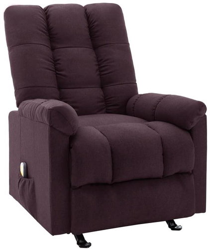 Elektrické masážní polohovací křeslo fialové textil - Massage Chair - Main image
