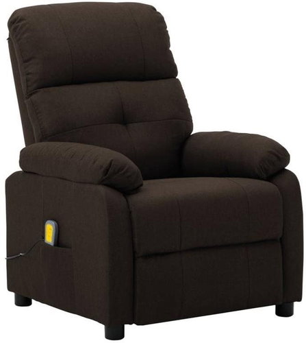 Elektrické masážní polohovací křeslo tmavě hnědé textil - Massage Chair - Main image