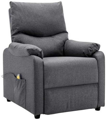 Elektrické masážní polohovací křeslo tmavě šedé textil - Massage Chair - Main image