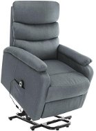 Zvedací masážní polohovací křeslo světle šedé textil - Massage Chair