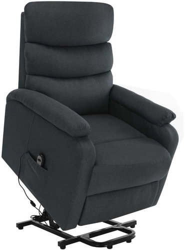Zvedací masážní polohovací křeslo tmavě šedé textil - Massage Chair - Main image