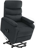 Zvedací masážní polohovací křeslo tmavě šedé textil - Massage Chair