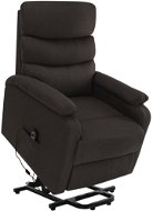 Zvedací masážní polohovací křeslo tmavě hnědé textil - Massage Chair