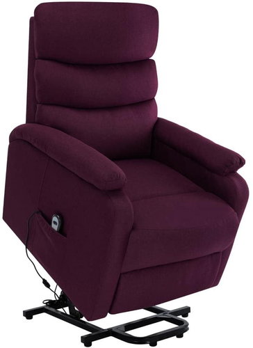 Zvedací masážní polohovací křeslo fialové textil - Massage Chair - Main image